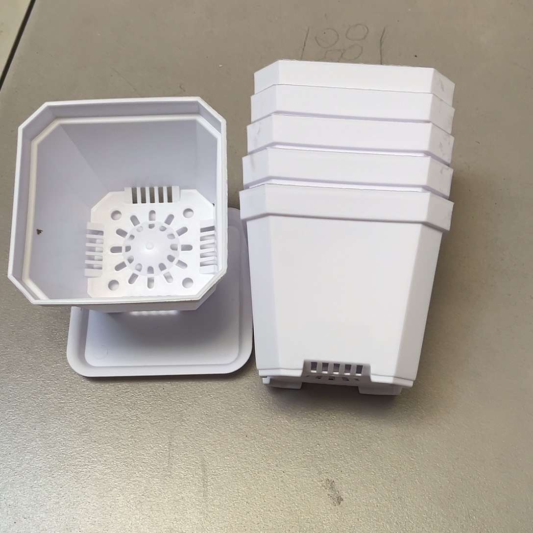 加厚斜角口10高8.5白盆10个带托盘