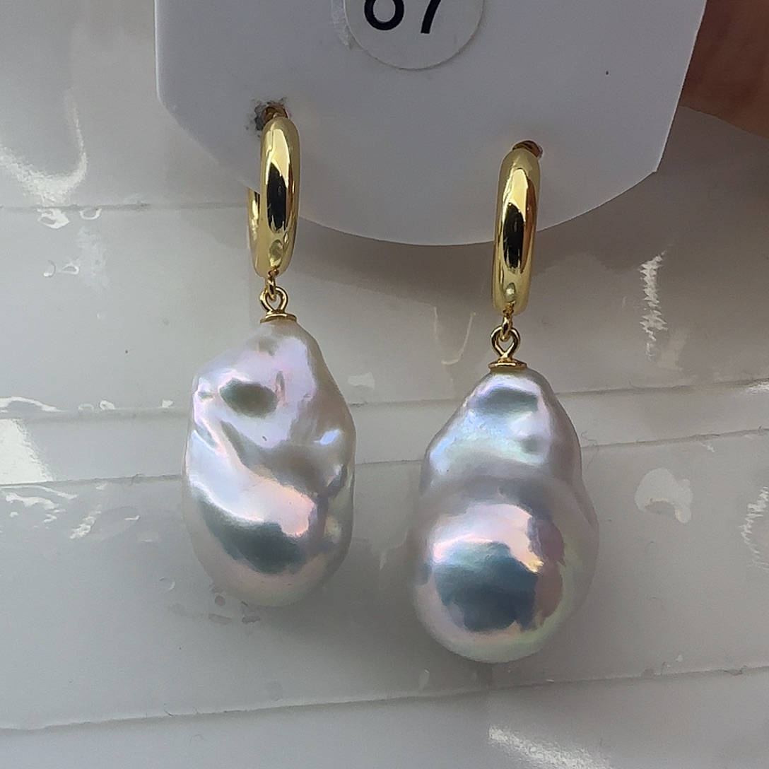 *****银S925镶嵌淡水珍珠耳饰