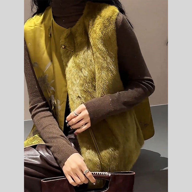 新中式禅意国风唐装外套叠穿马甲宋锦夹克上衣女2025新款坎肩马夹