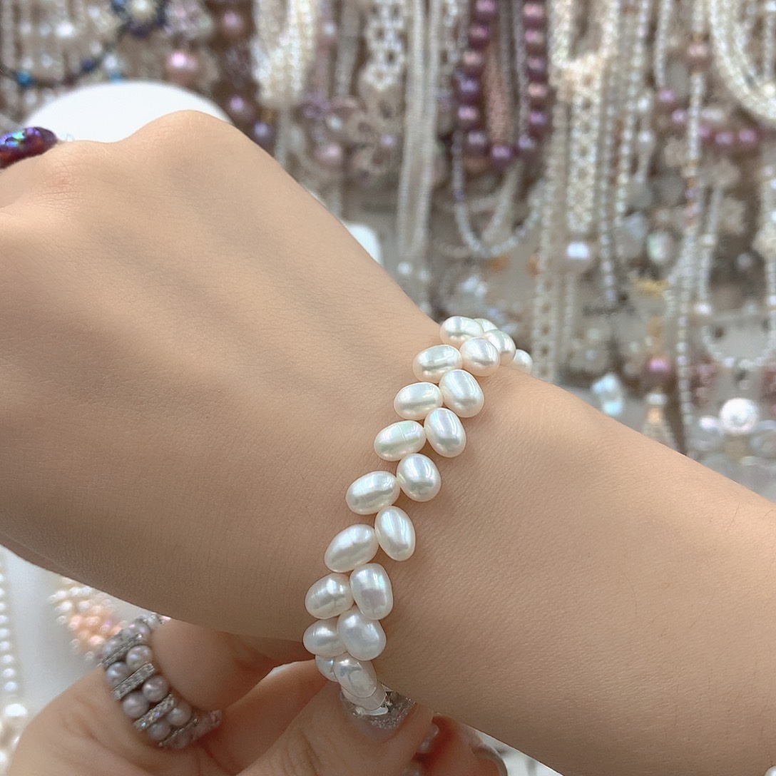 淡水珍珠耳饰银S925镶嵌