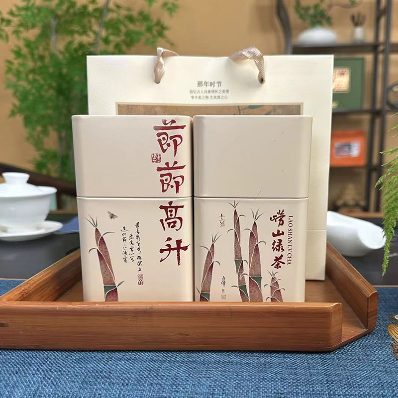 华夏茶业2025年豆香浓香型崂山绿茶250克桶装青岛特产