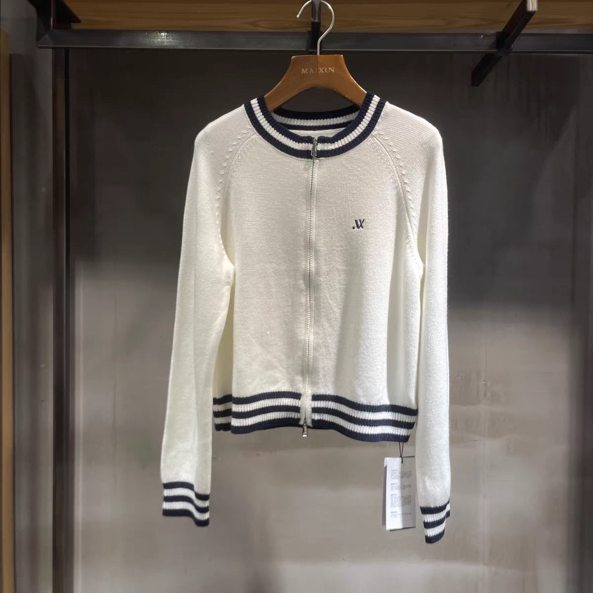 ZKSBS15B麦寻2025春季新款【专柜正品】时尚百搭休闲双拉链针织衫