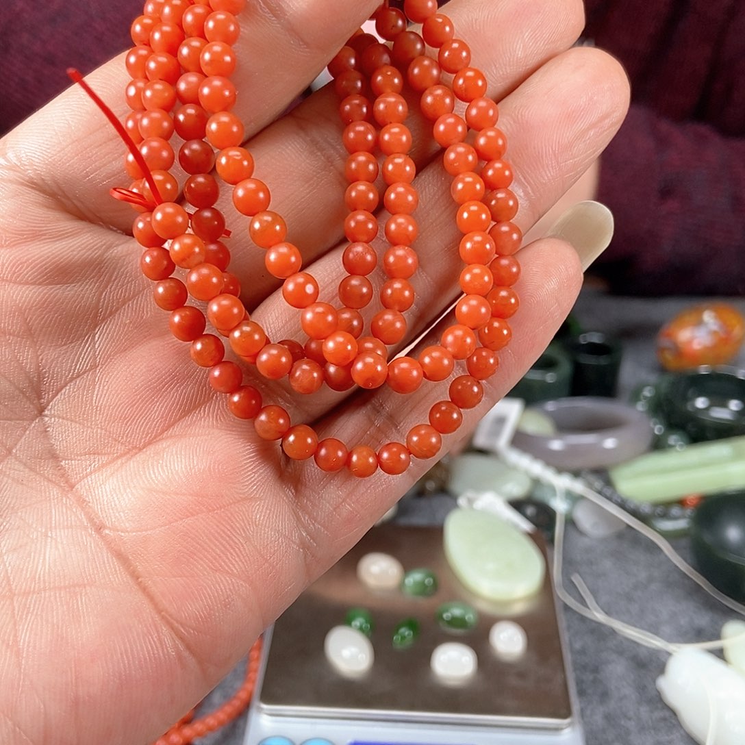 南红玛瑙手链未镶嵌小**^