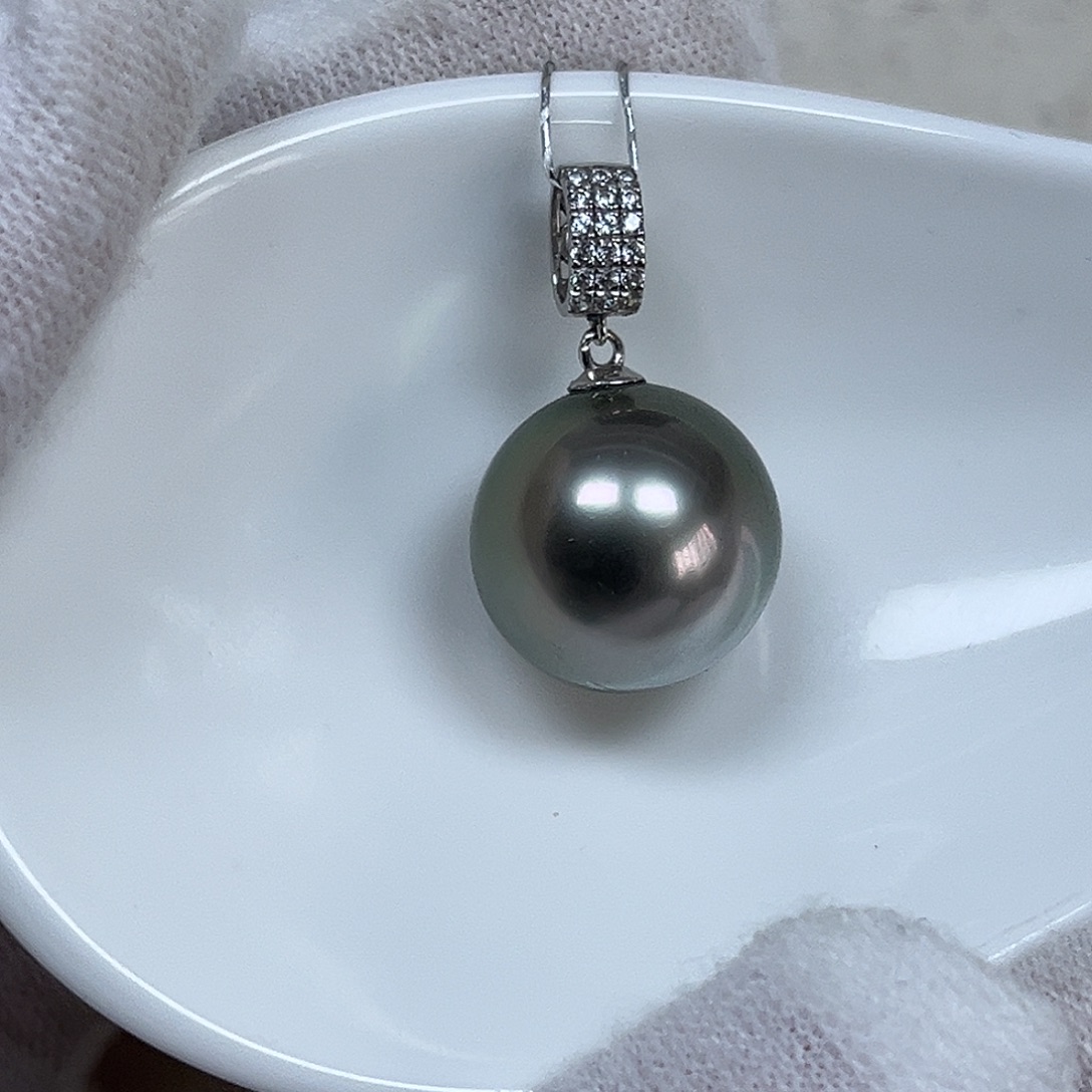 海水珍珠颈饰18K金镶嵌13.5mm