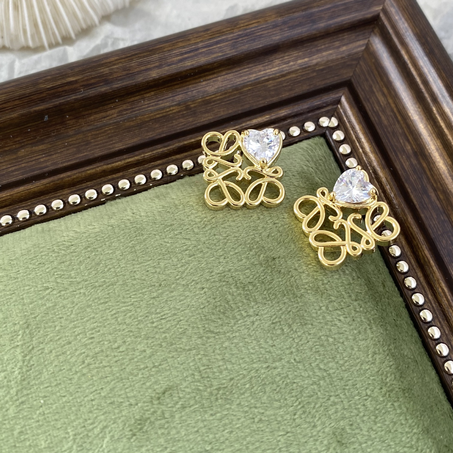 铜合金耳饰 【方块爱心】法式耳钉184