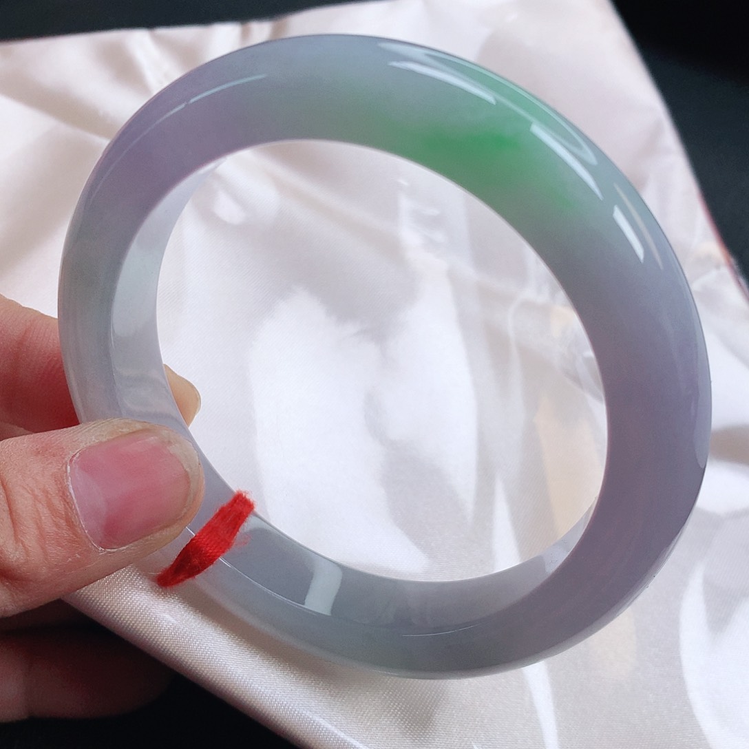 未镶嵌手镯翡翠纯天然翡翠春彩飘阳绿6565号
