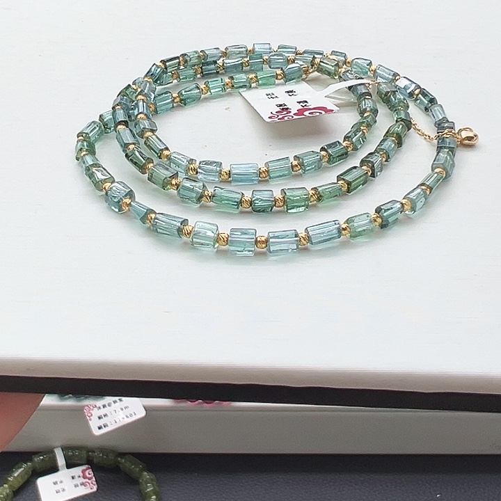 碧玺手链银S925镶嵌16号