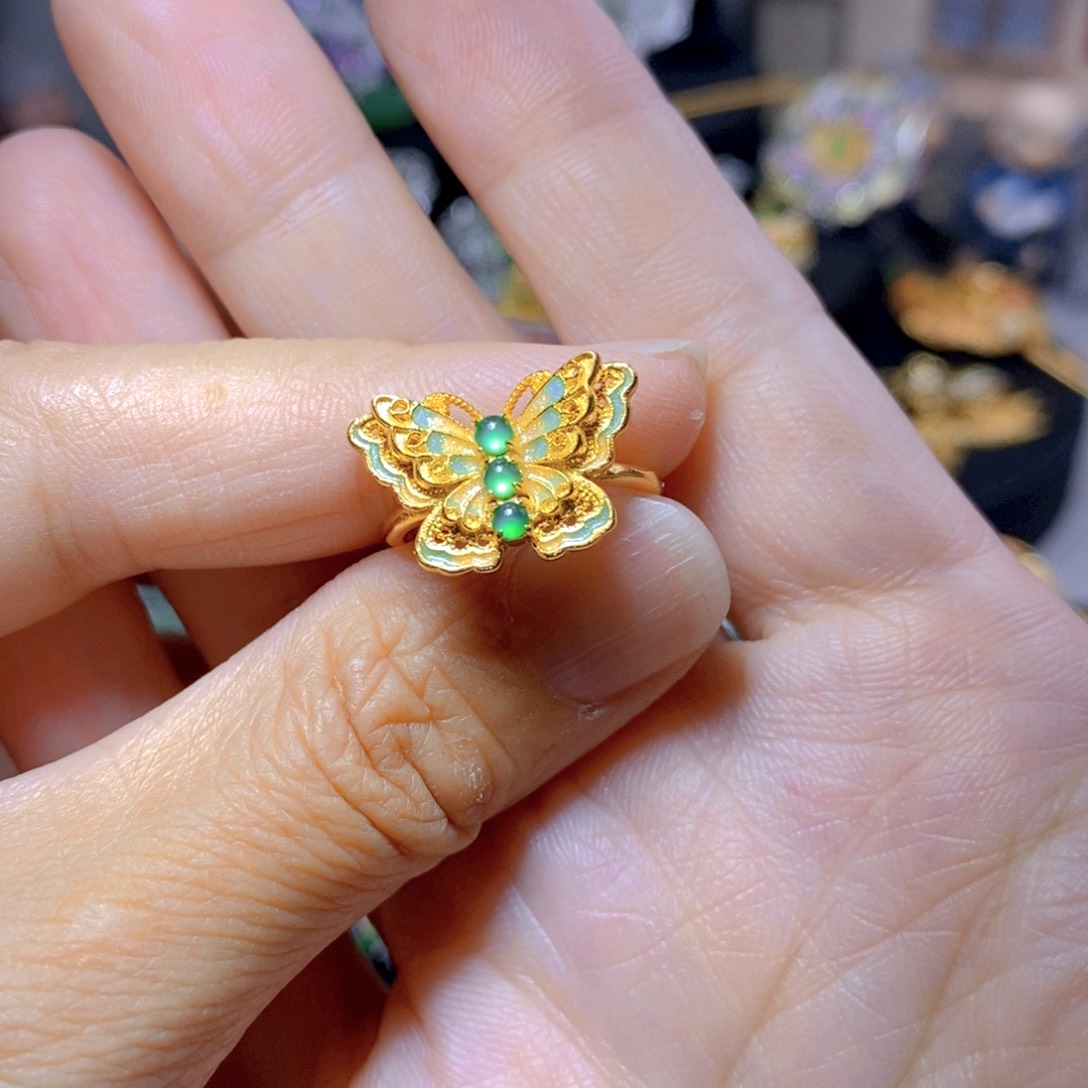 翡翠耳钉银S925镶嵌天然翡翠