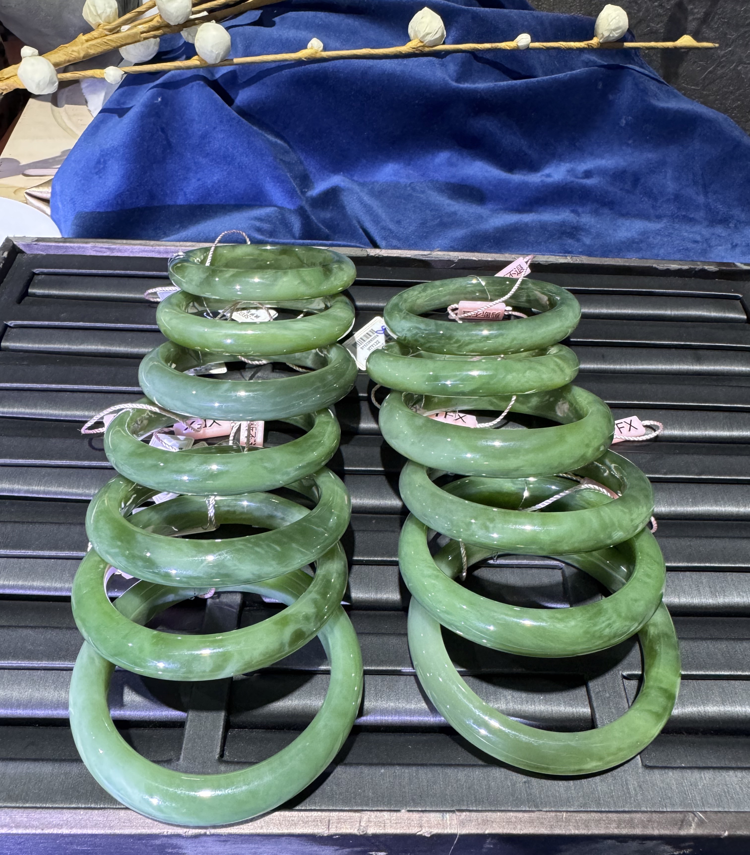 天然俄罗斯碧玉手镯-多样性发一-HTY122