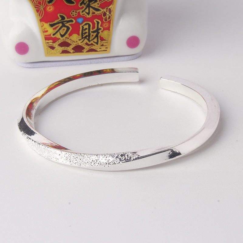 足银手镯 6号链接【莫比乌斯开口】 发货带证书带礼盒