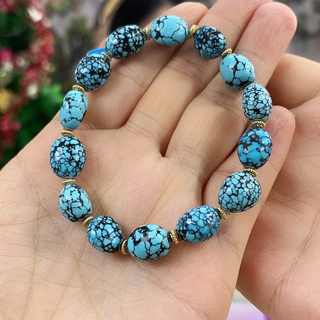 绿松石银S925镀金镶嵌珠宝奇石