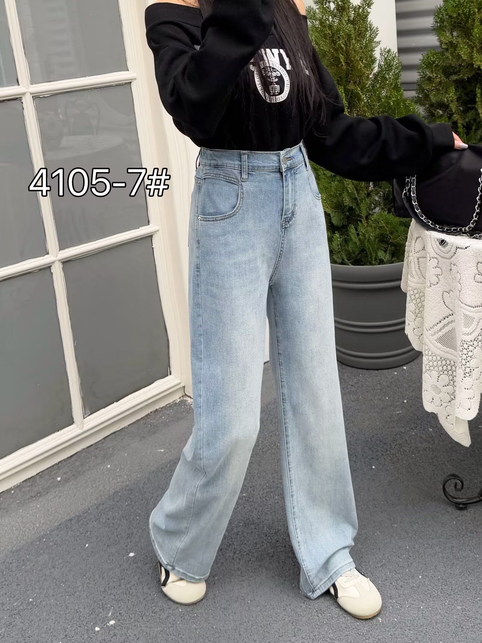 艳子大码牛仔裤高腰显腿细的裤子秋季阔腿裤时尚百搭洋气直筒裤