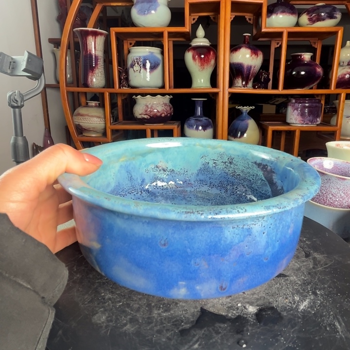 牛家钧窑牛自恒老师钧瓷笔洗微瑕