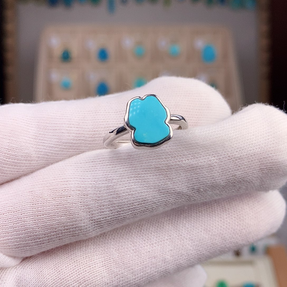 绿松石珠宝奇石银S925镶嵌