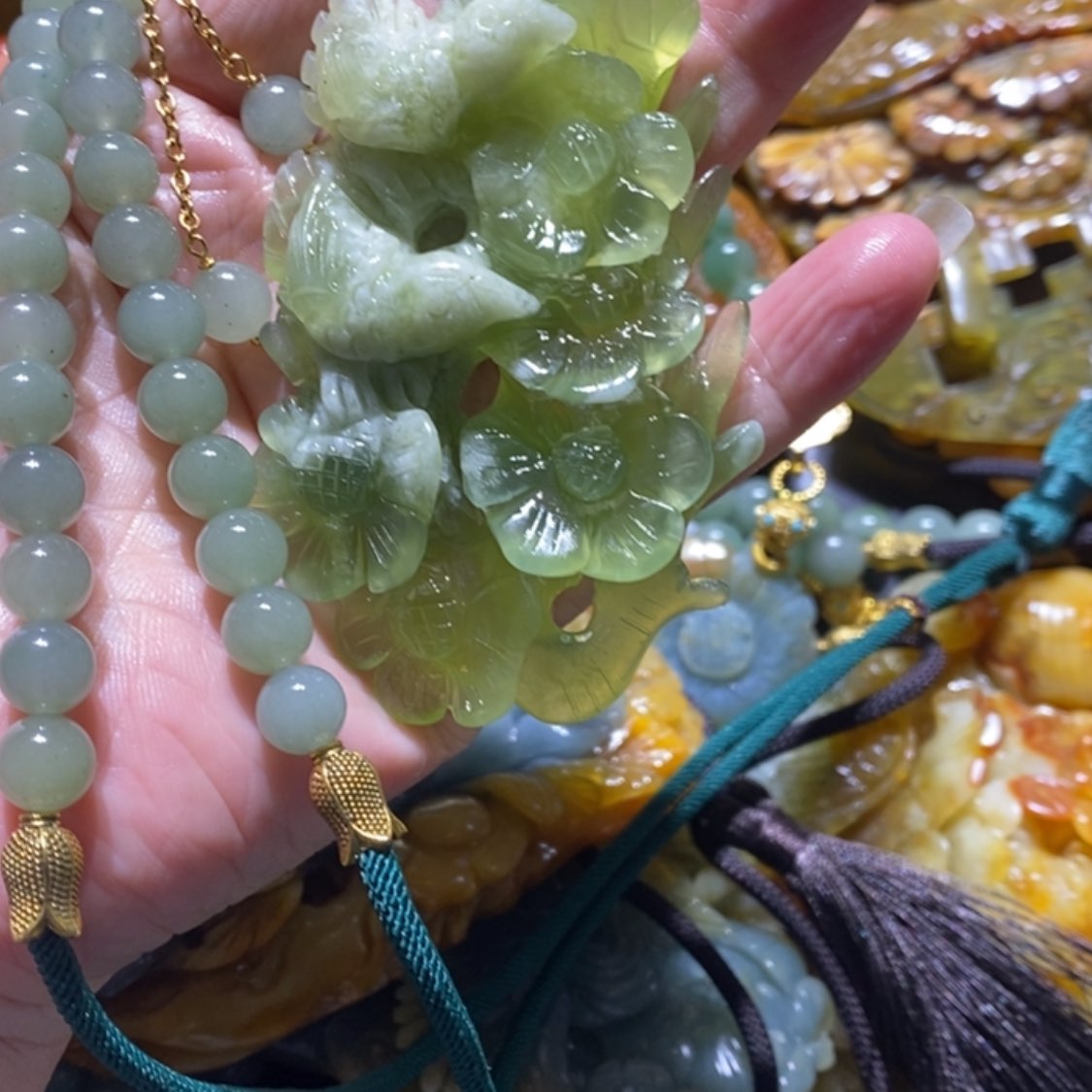 【闪购商品】岫玉毛衣链未镶嵌