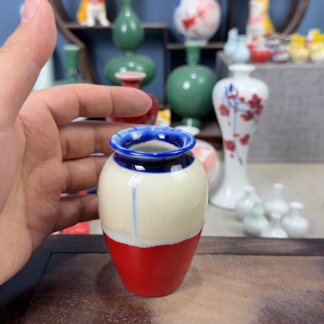陶瓷手工小花器摆件