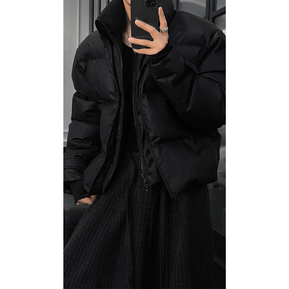 龙叨叨冬季新品高级感痞帅立领棉服男潮牌宽松百搭保暖棉衣外套