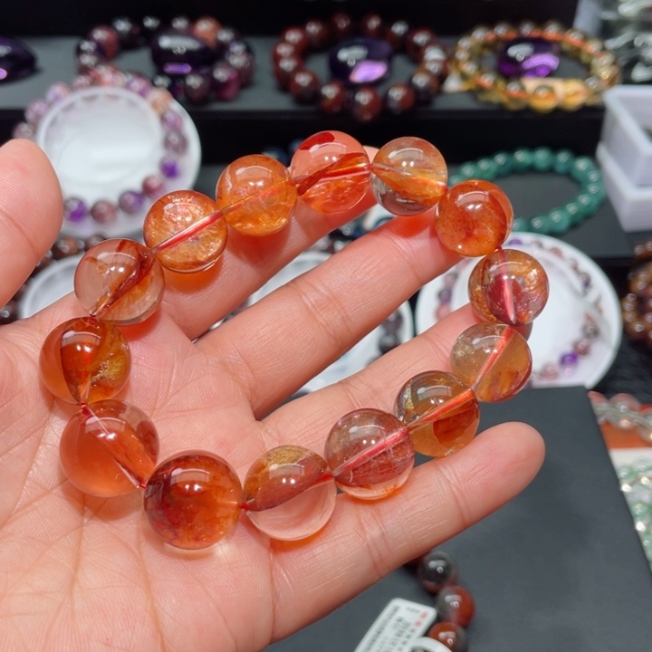 水晶手链未镶嵌幸**觉浇花手链，晶体通透