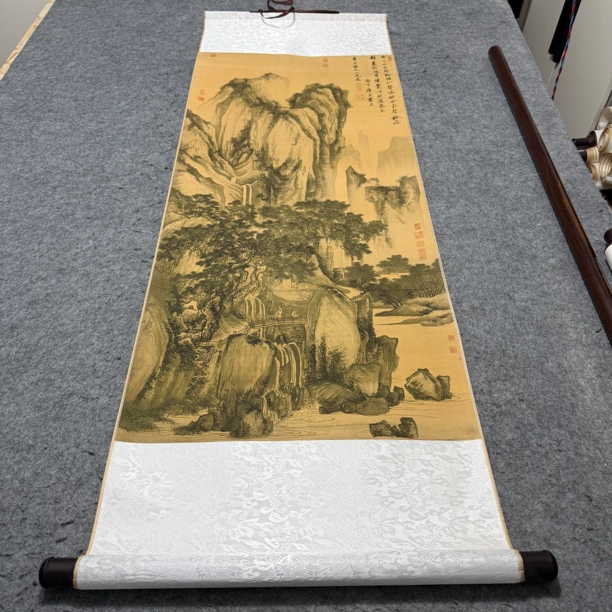 山路松声图（宽47，高140）高清微喷装饰画