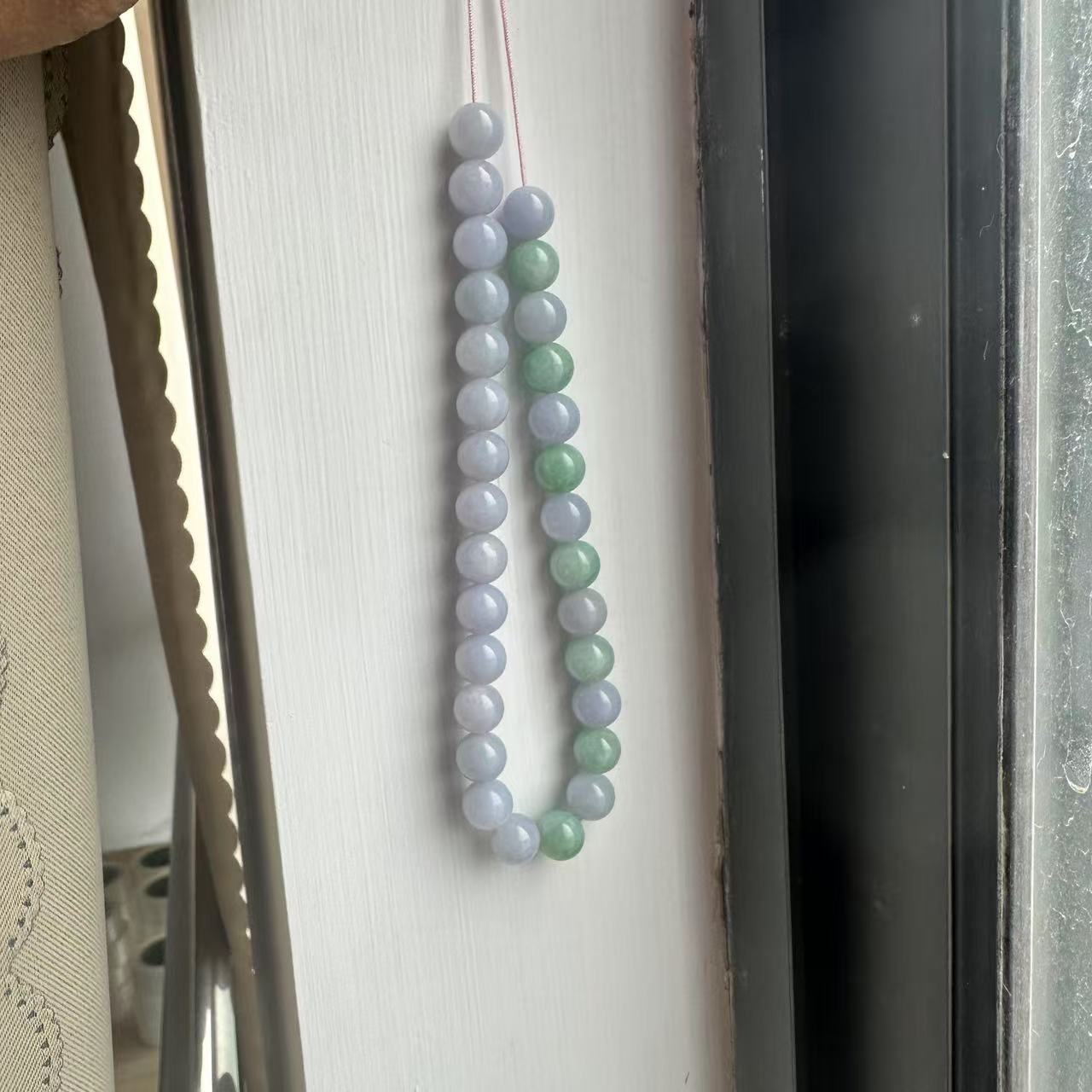 自然光卡9.2缅A翡翠糯紫糯绿20颗备用2颗 