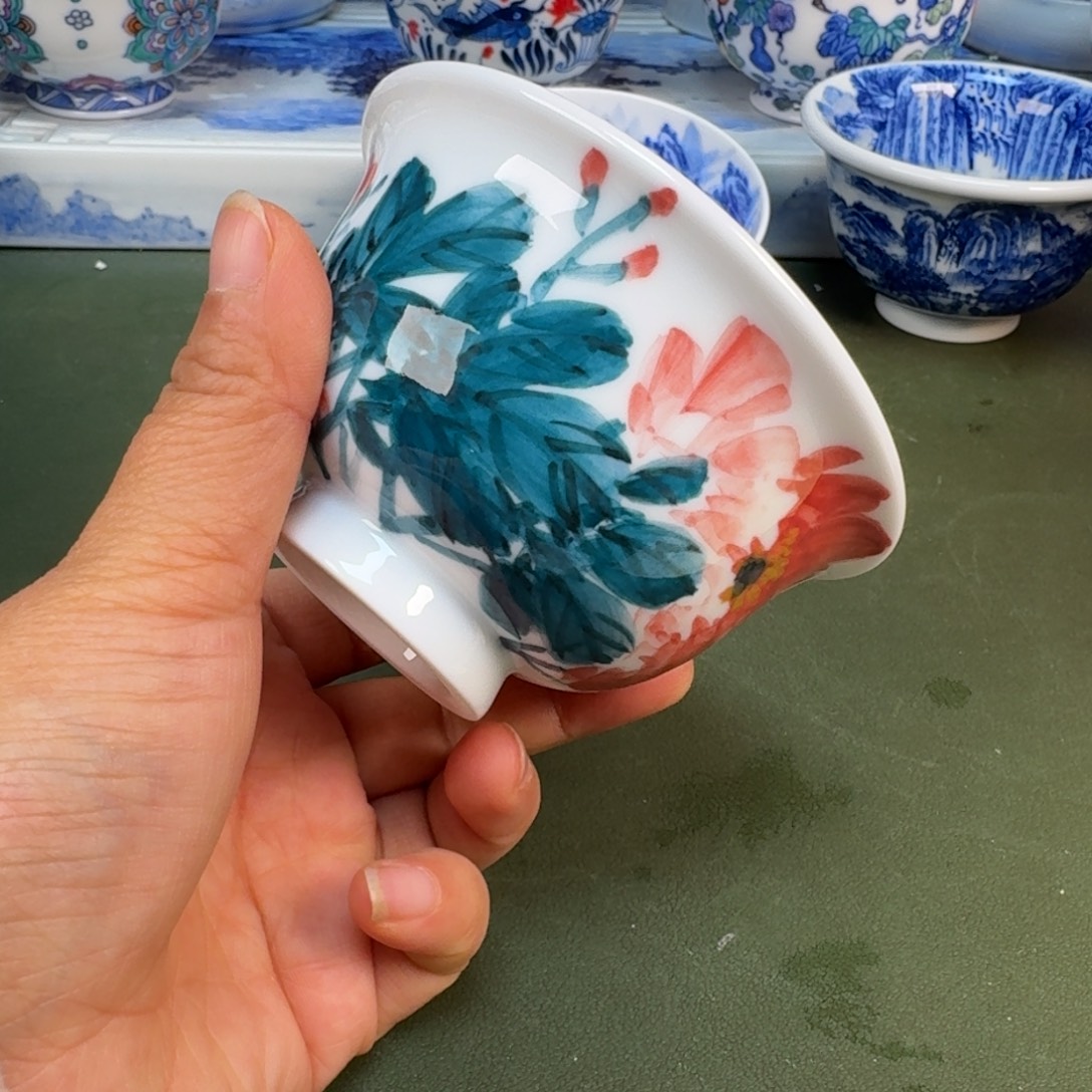 陶景德镇纯手绘茶具圆圆241