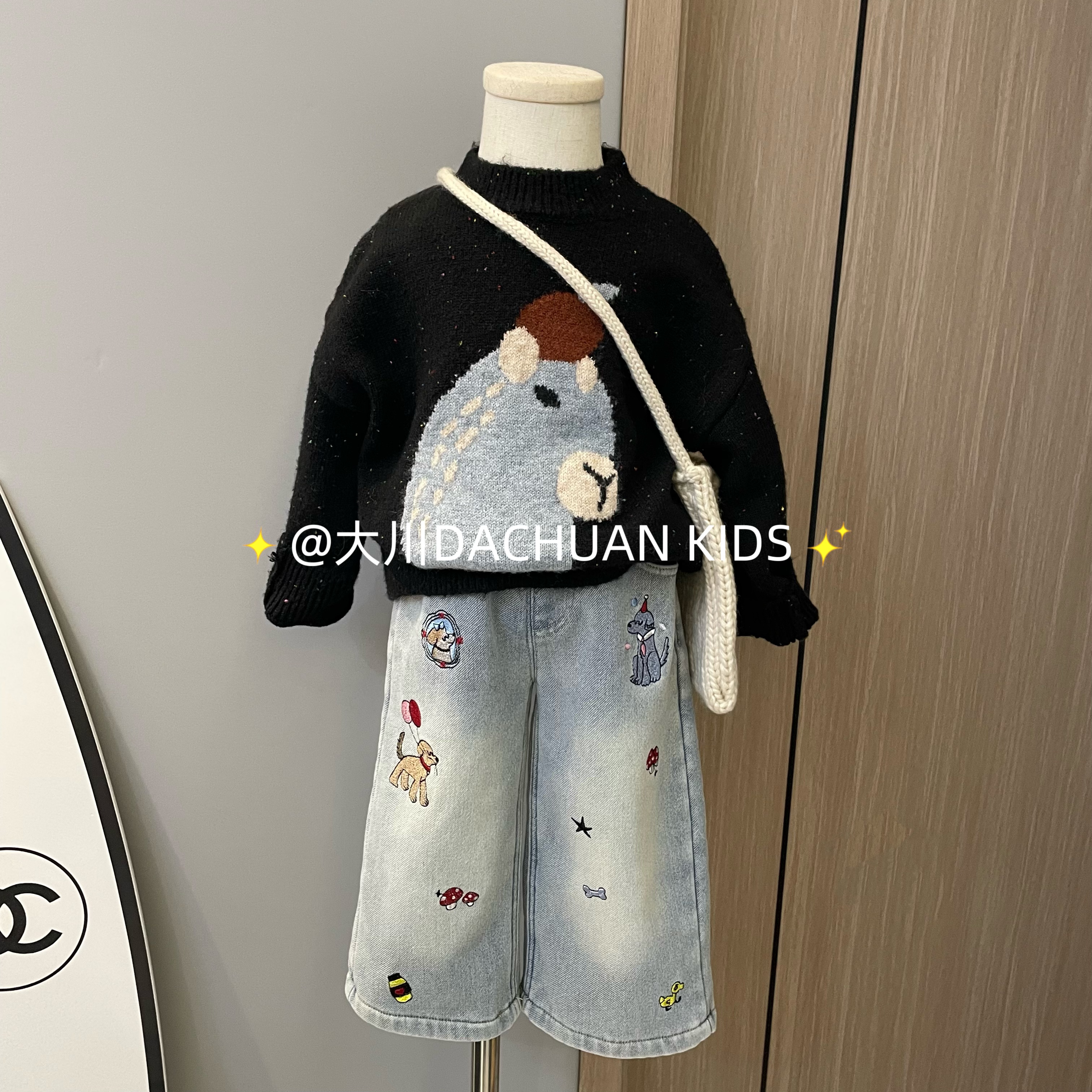 女童加绒牛仔裤2025冬季新款洋气女宝宝阔腿裤冬款儿童冬装裤子厚