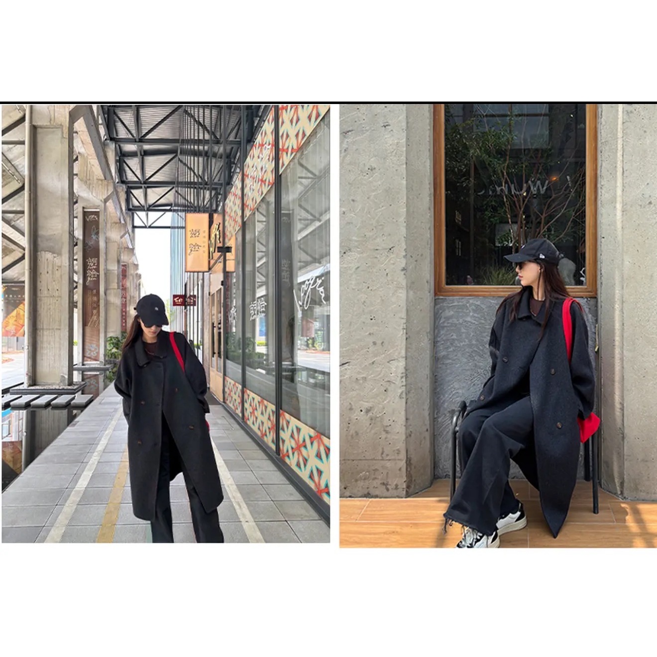 【坦姐严选 实体品质】新款双面呢羊毛大衣外套1211