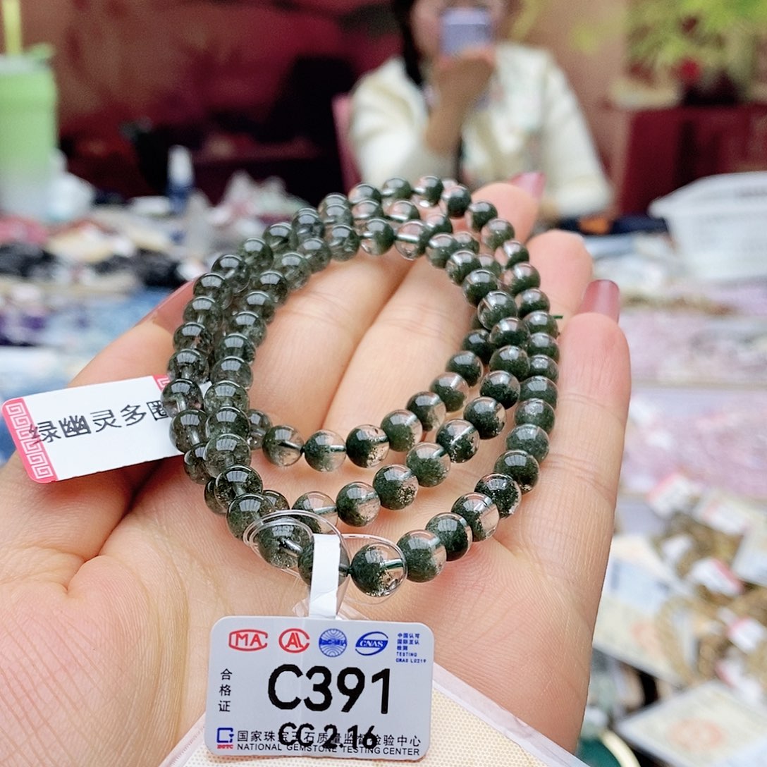 水晶手串未镶嵌C391聚宝盆多圈6m