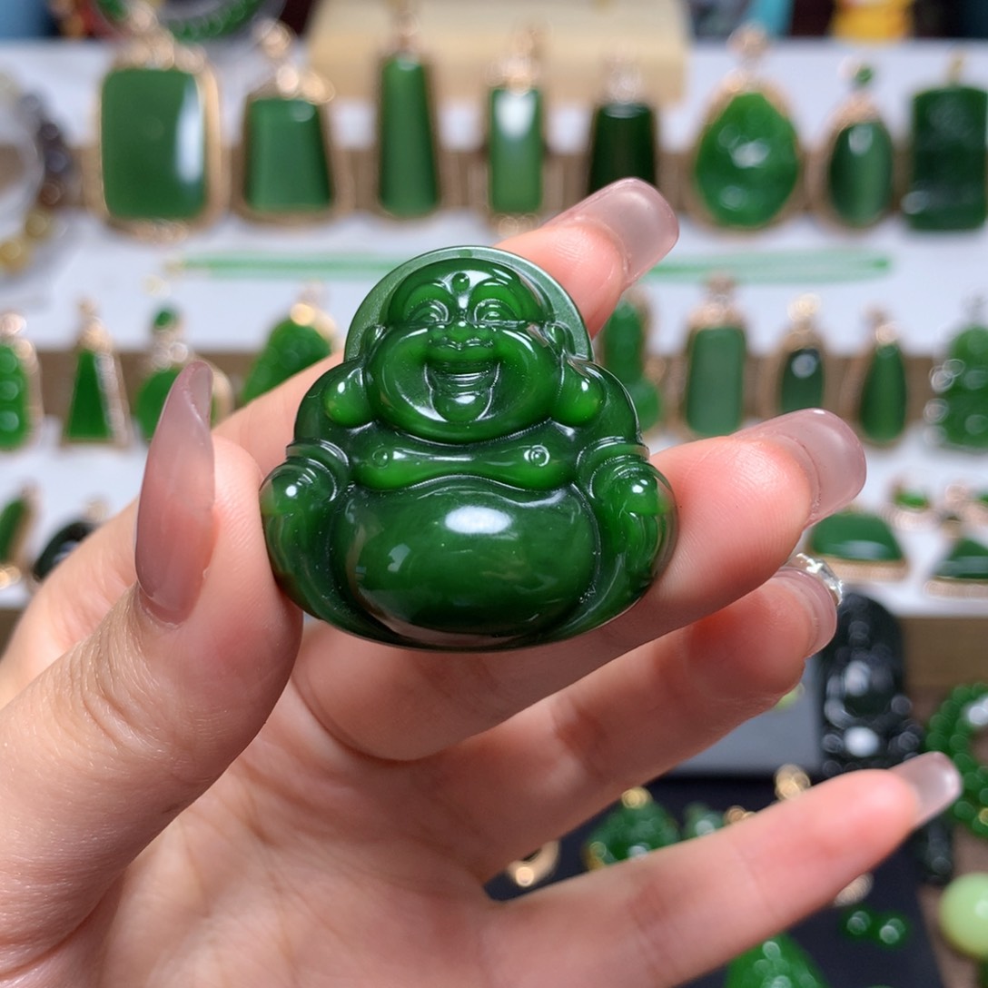 和田玉（碧玉）佛公未镶嵌