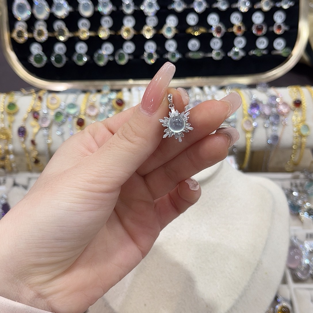 蛇纹石玉银S925镶嵌戒指