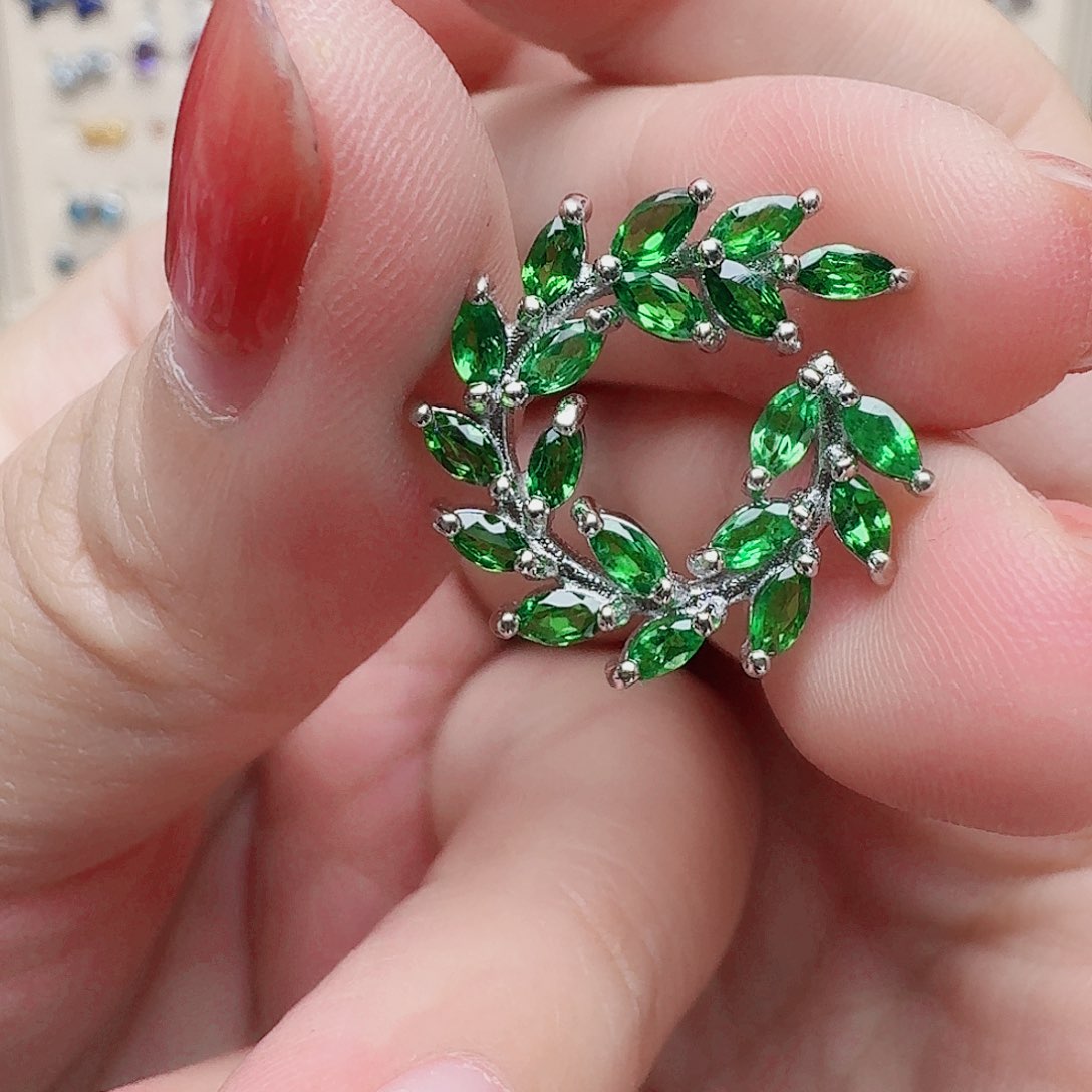 银S925镶嵌吊坠(不含链)石榴石吊坠