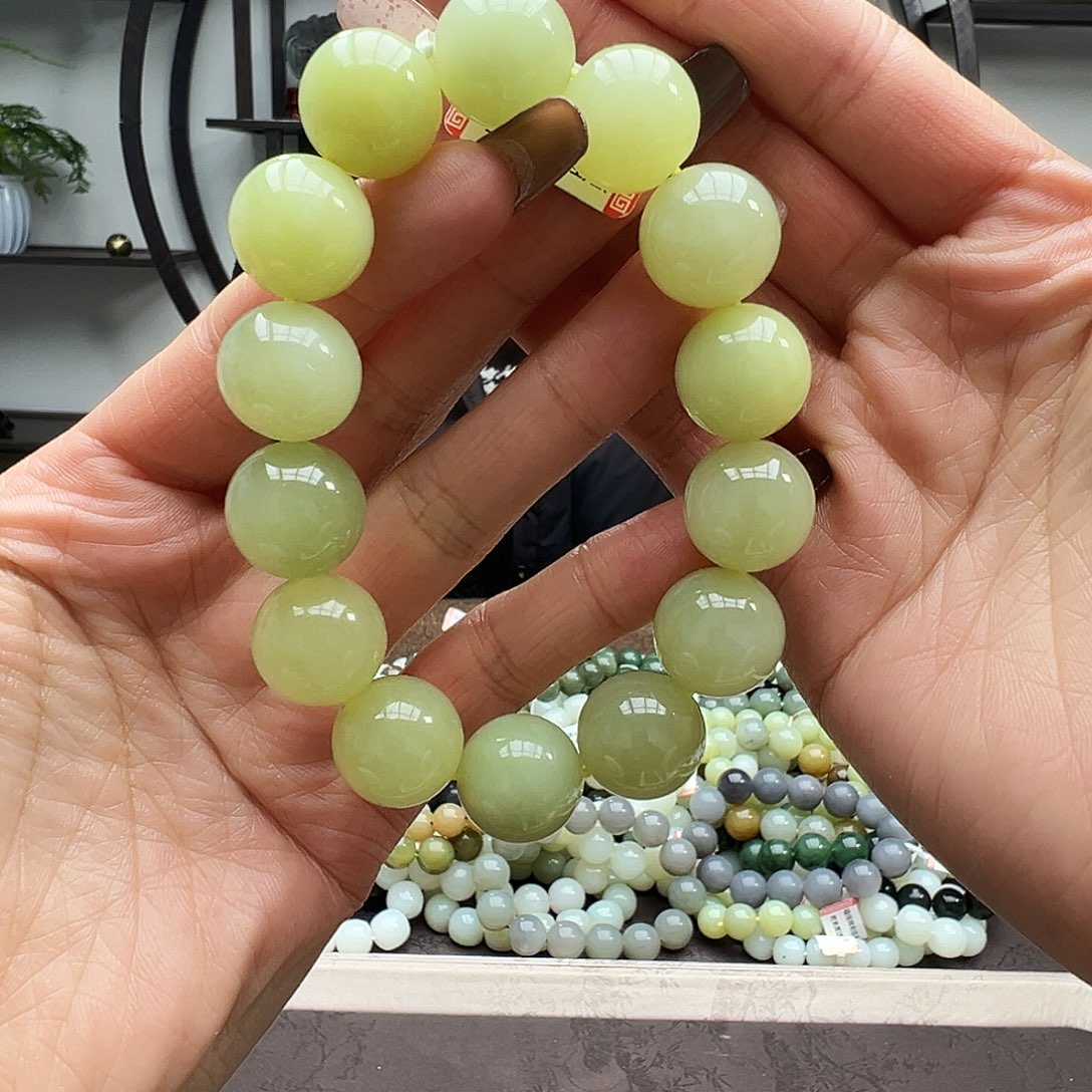 和田玉未镶嵌手链16黄口