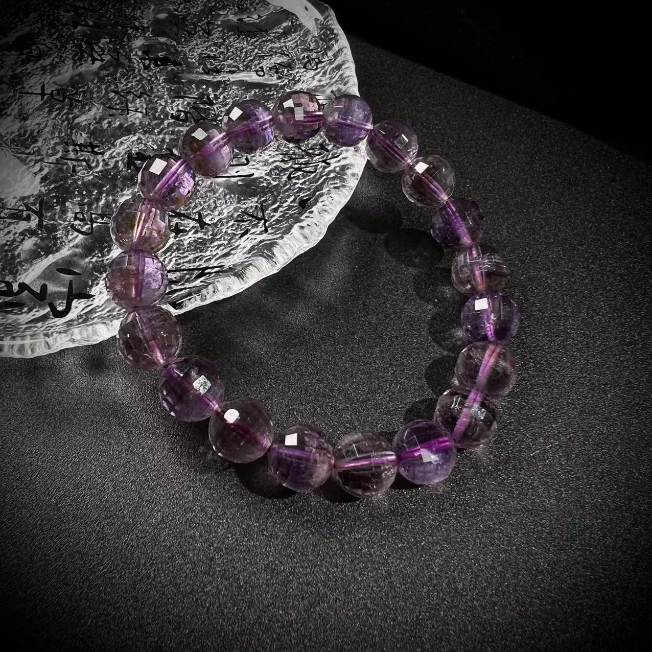 S2977【貝勒爺】切面紫水晶素圈手串（多样性发其一）