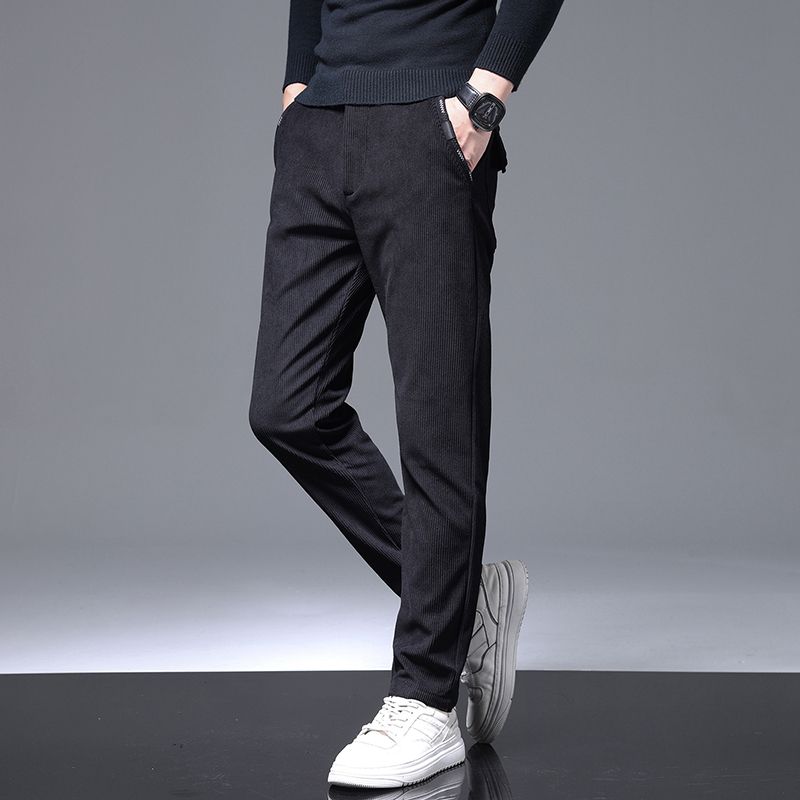 秋冬季男士华夫格休闲裤舒适束简约宽松潮流百搭运动男裤