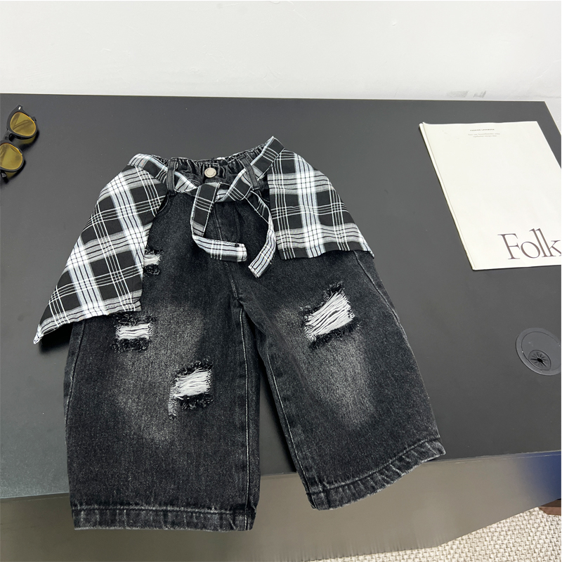 男童牛仔裤秋季新款2025韩版男宝宝阔腿直筒长裤时尚洋气屁帘裤潮