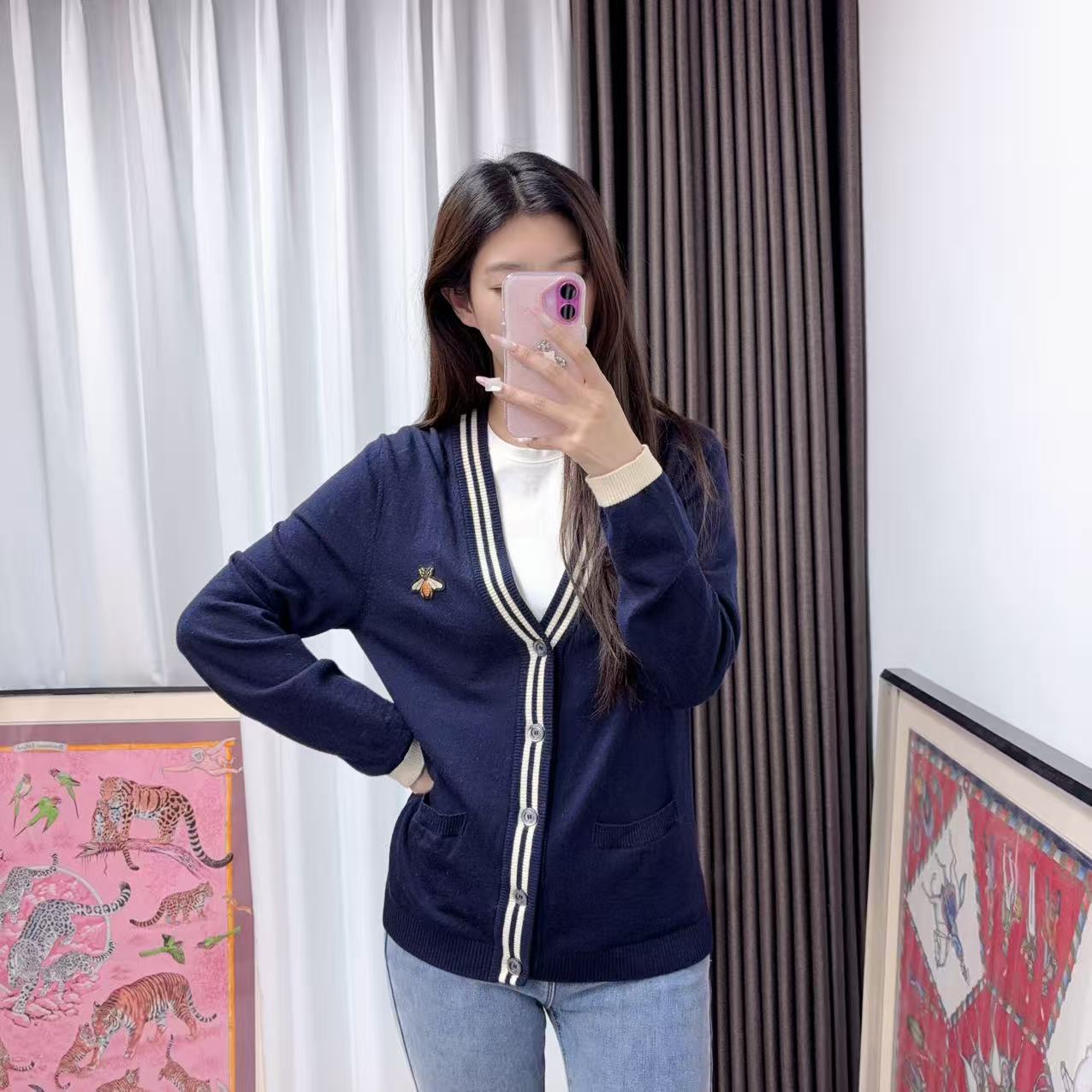 95新 GUCCI/古驰 麦殿/针织开衫S码/251128SJD5J08