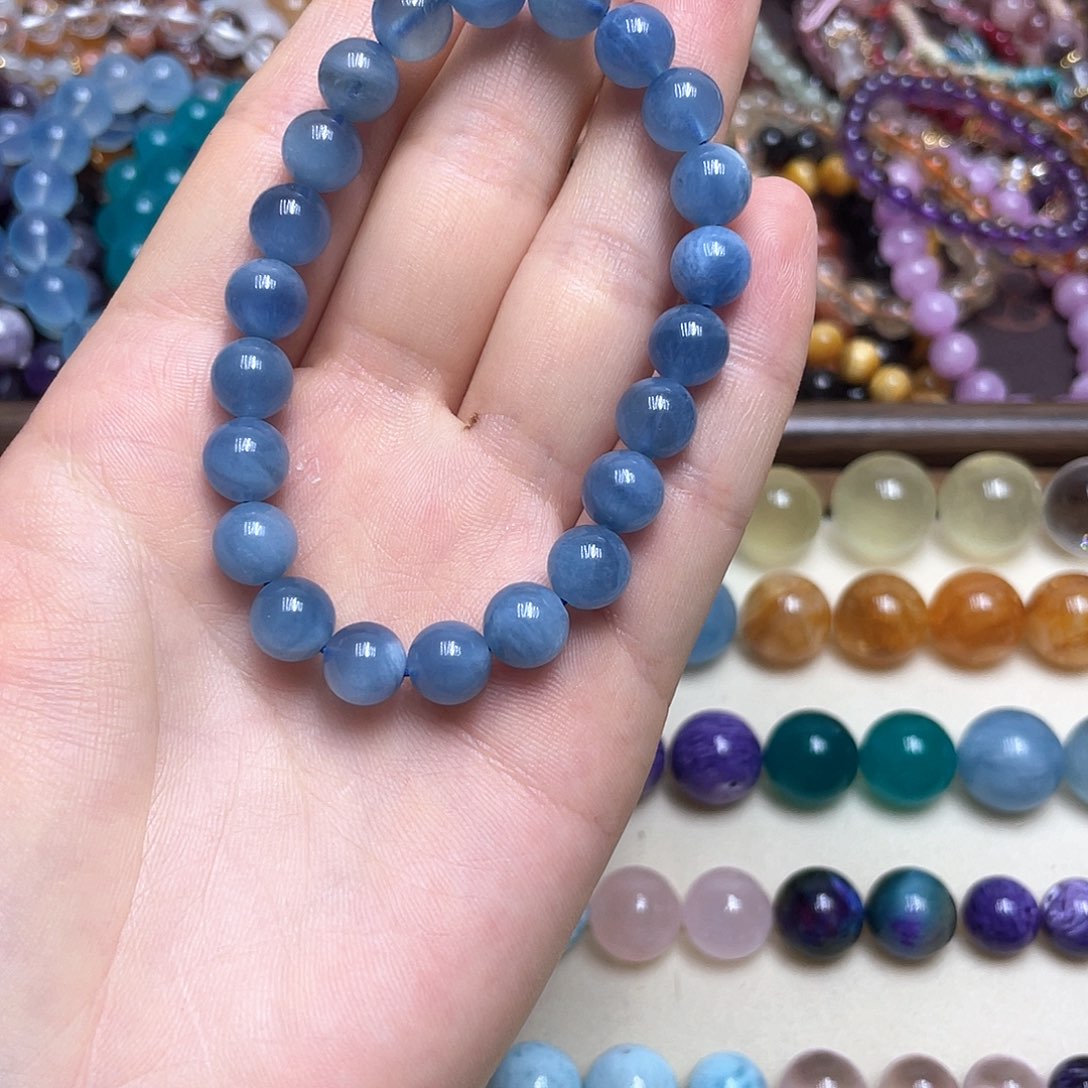 水晶手链未镶嵌风**轻海蓝宝8➕