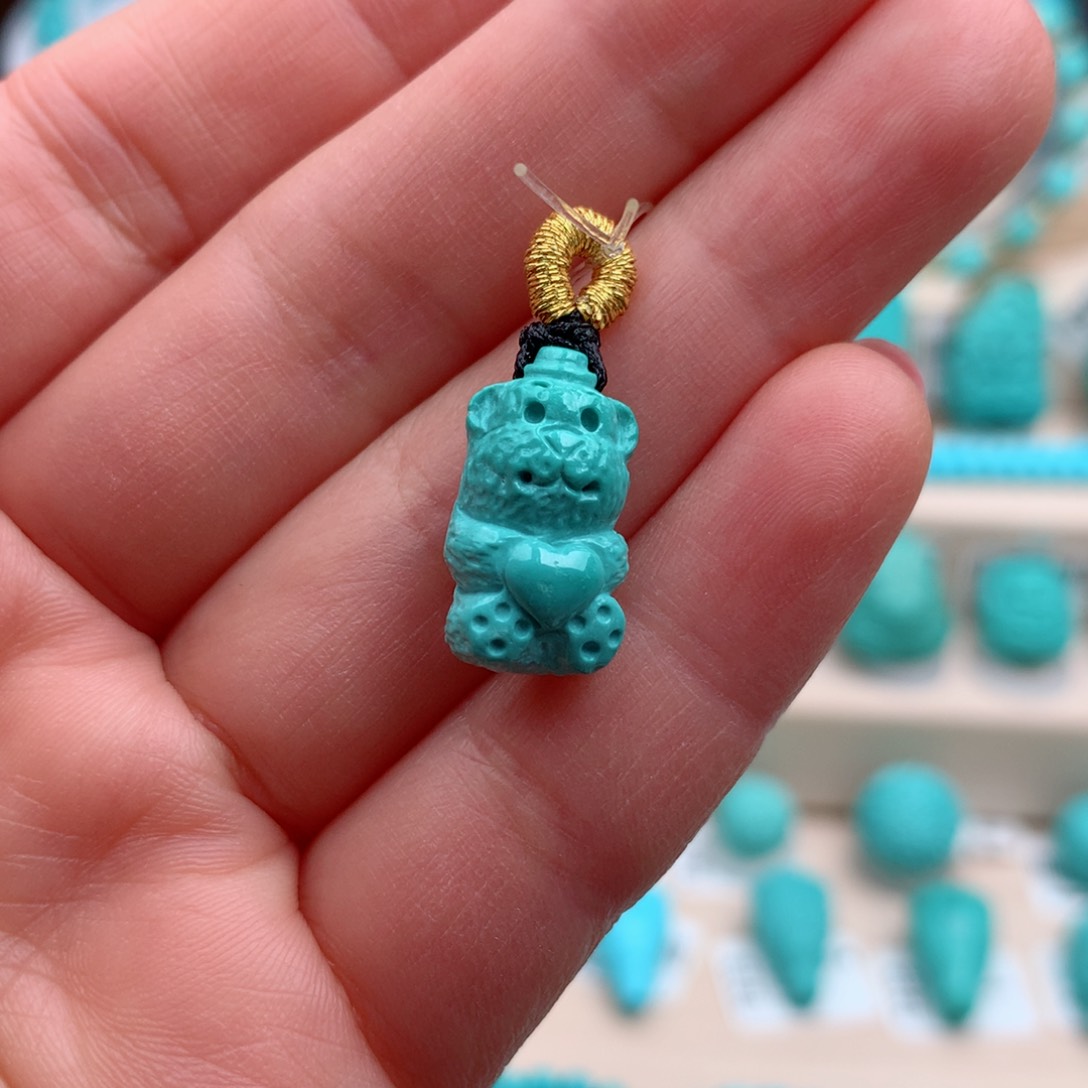 绿松石珠宝奇石未镶嵌17.7mm