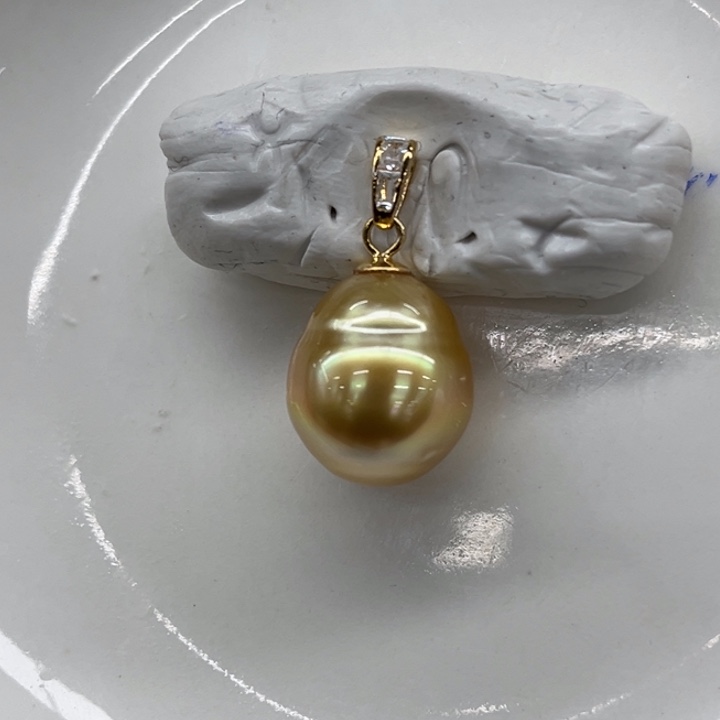 银S925镶嵌吊坠(不含链)海水珍珠12-13