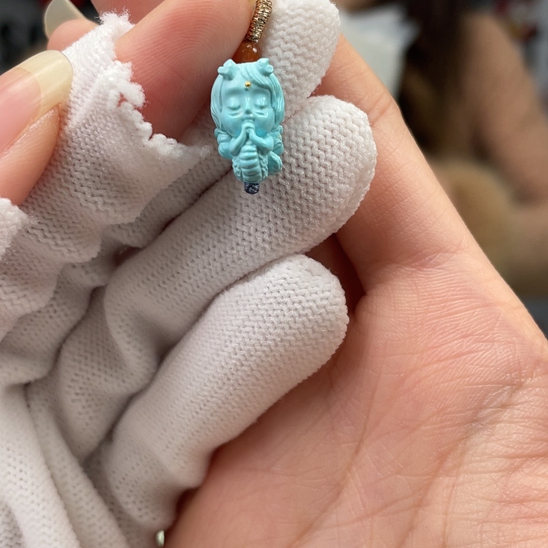 绿松石未镶嵌挂件