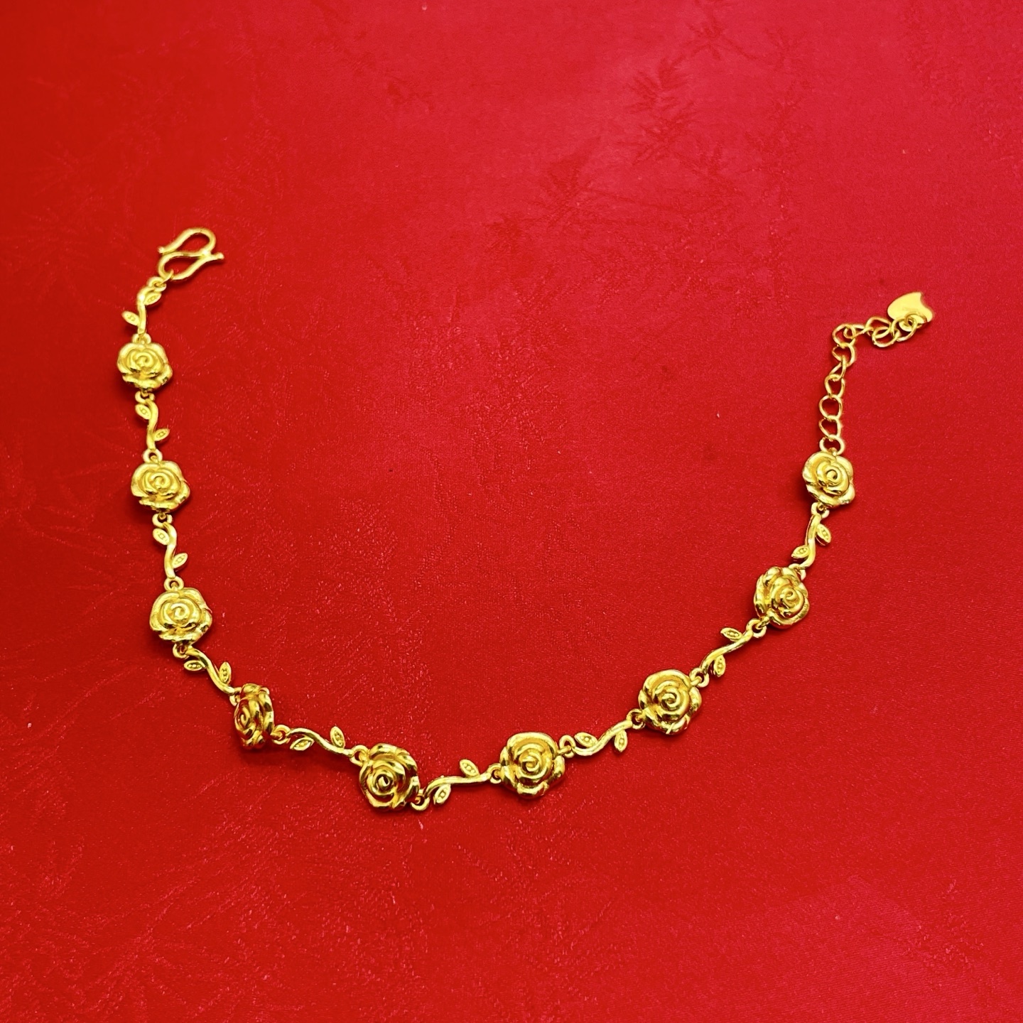 足银手链 玫瑰花手环（简约时尚）