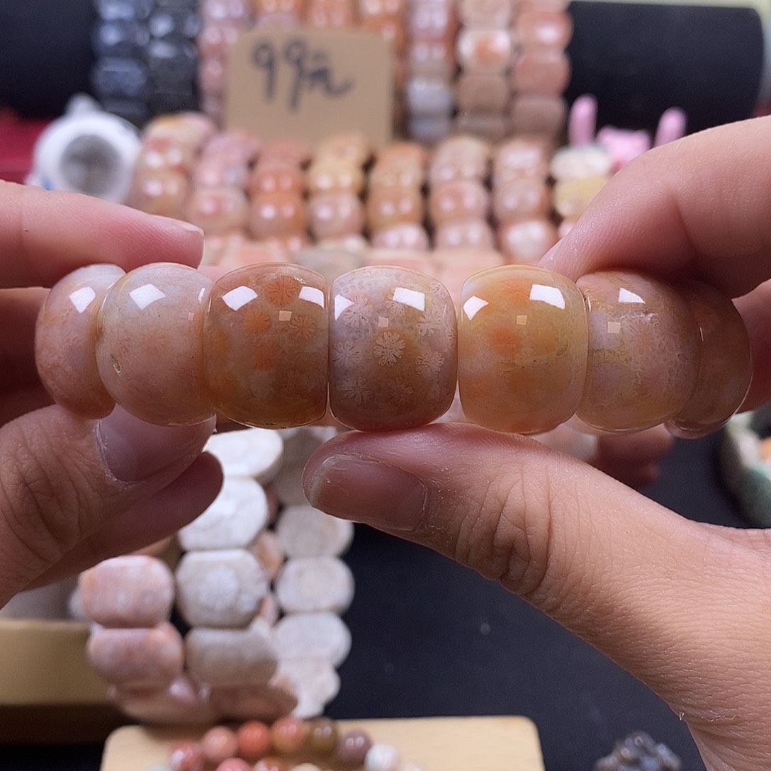 硅化珊瑚（珊瑚玉）未镶嵌手牌 上新10