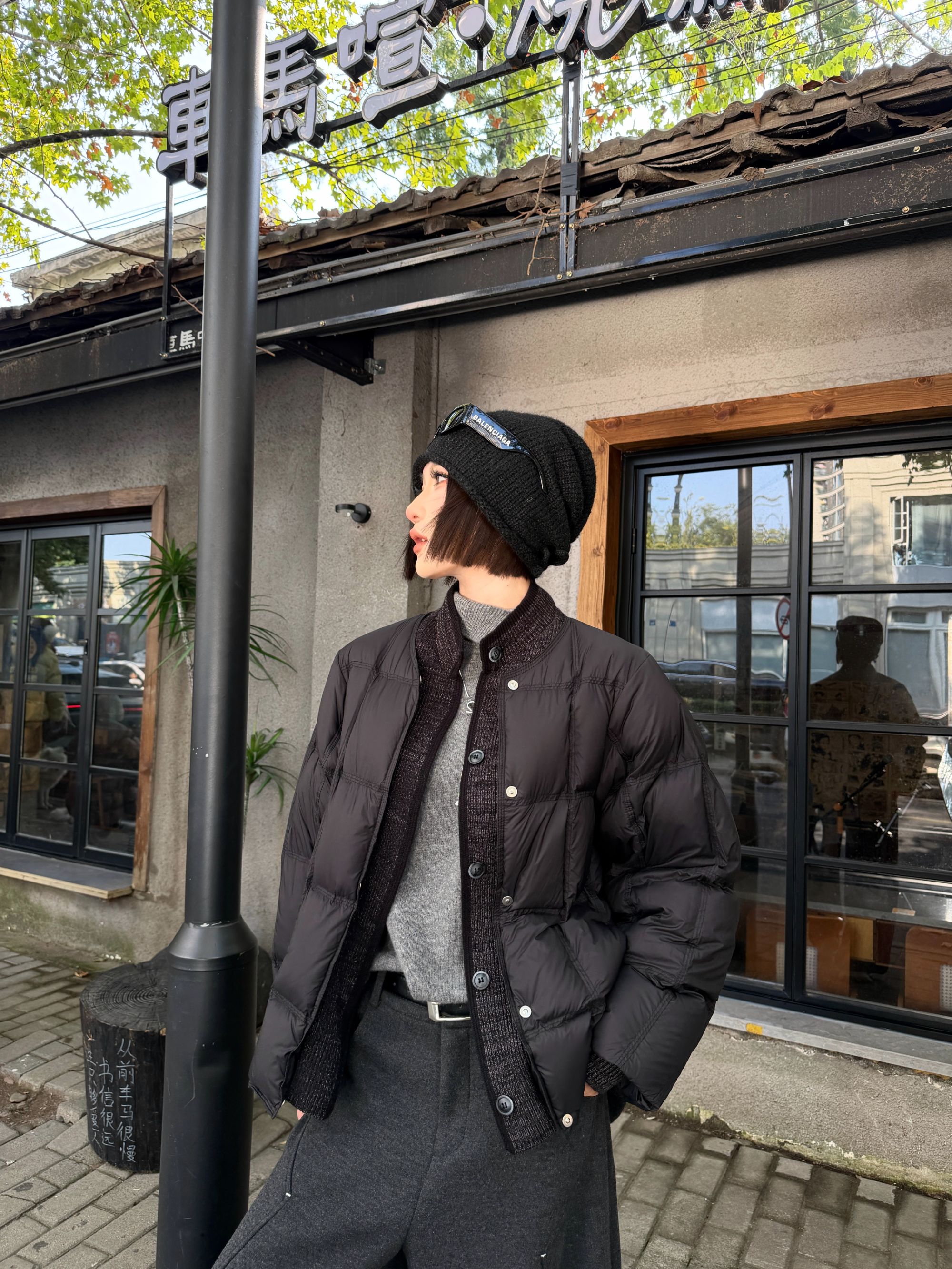 邓蕾婷【恒温呵护】冬季新款拼接设计高级感洋气百搭白鸭绒羽绒服