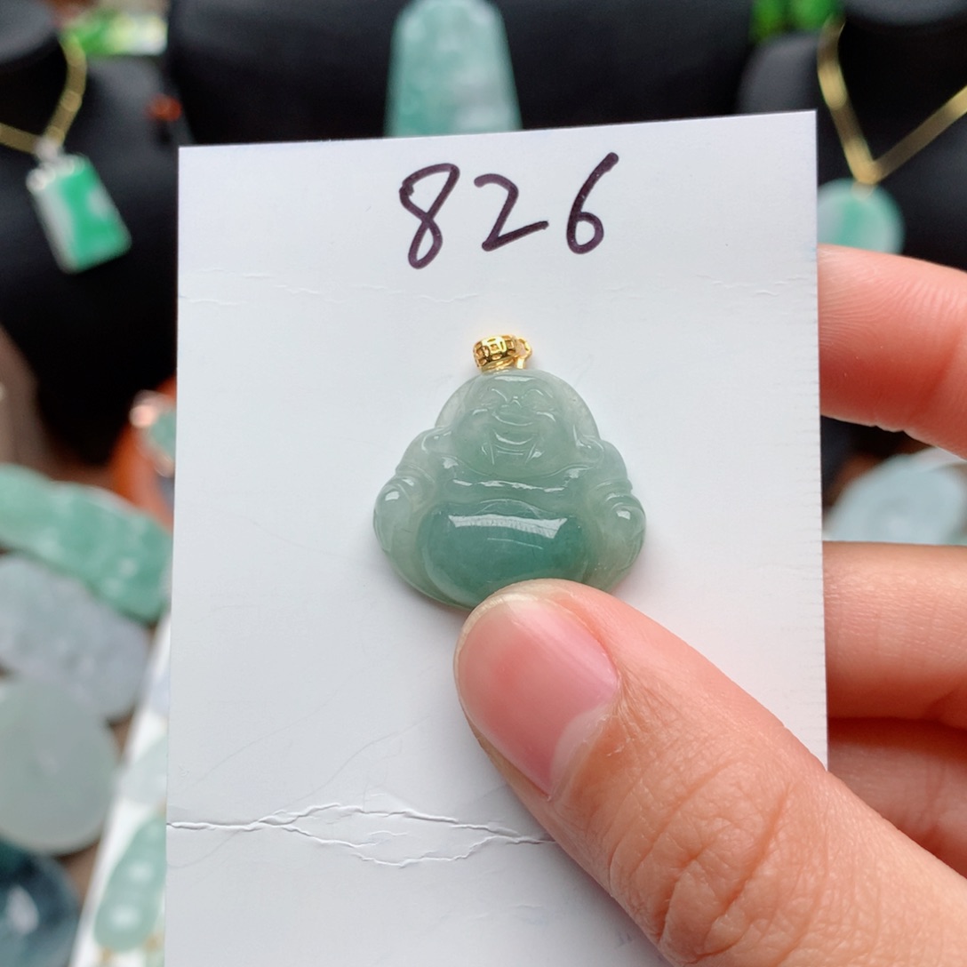 翡翠颈饰银S925镀金镶嵌吊坠