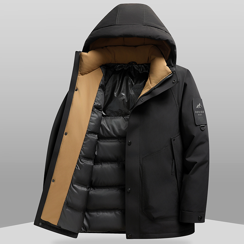 情侣款保暖连帽冬季时尚休闲常规款保暖羽绒外套冬装