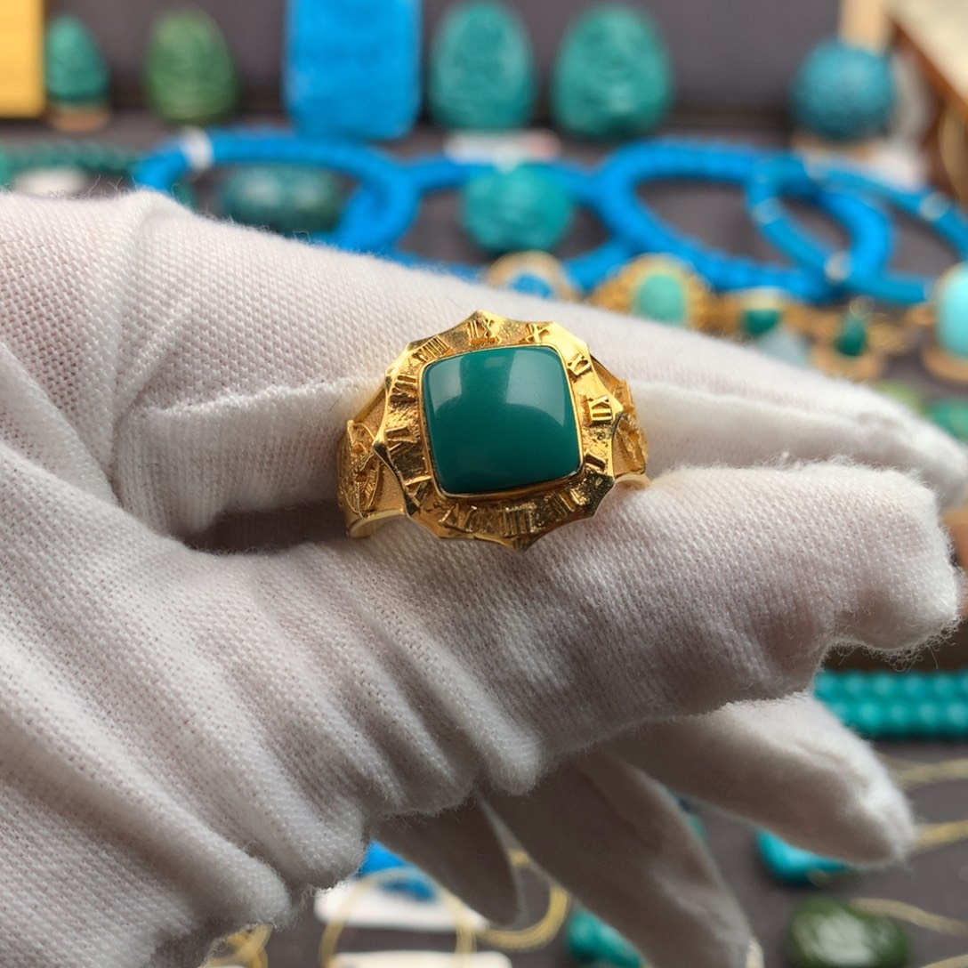 绿松石18K金镶嵌发饰