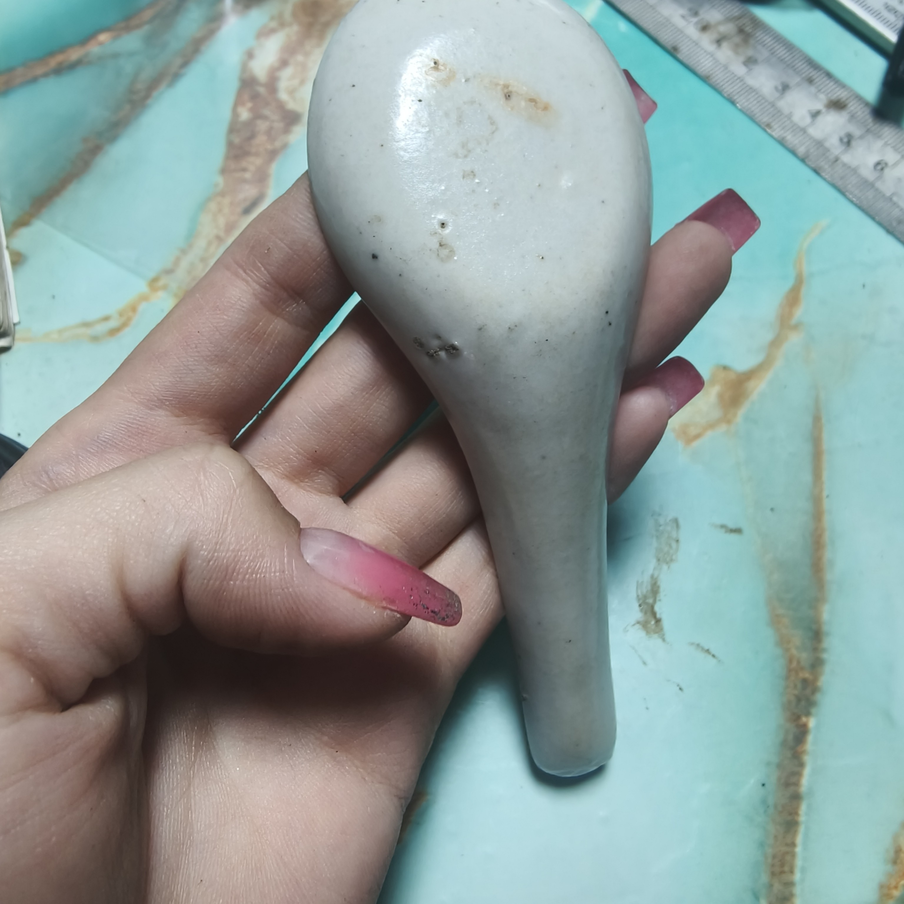 黄地粉彩花绘纹勺子清仓款复古中式餐具家用调羹