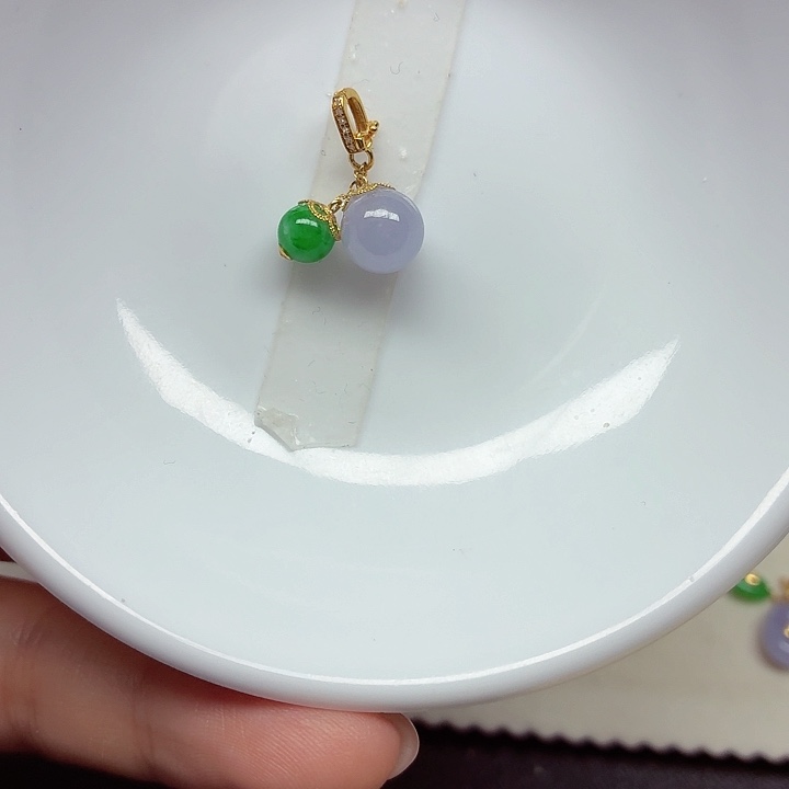 翡翠18K金镶嵌手链天然缅甸翡翠A货