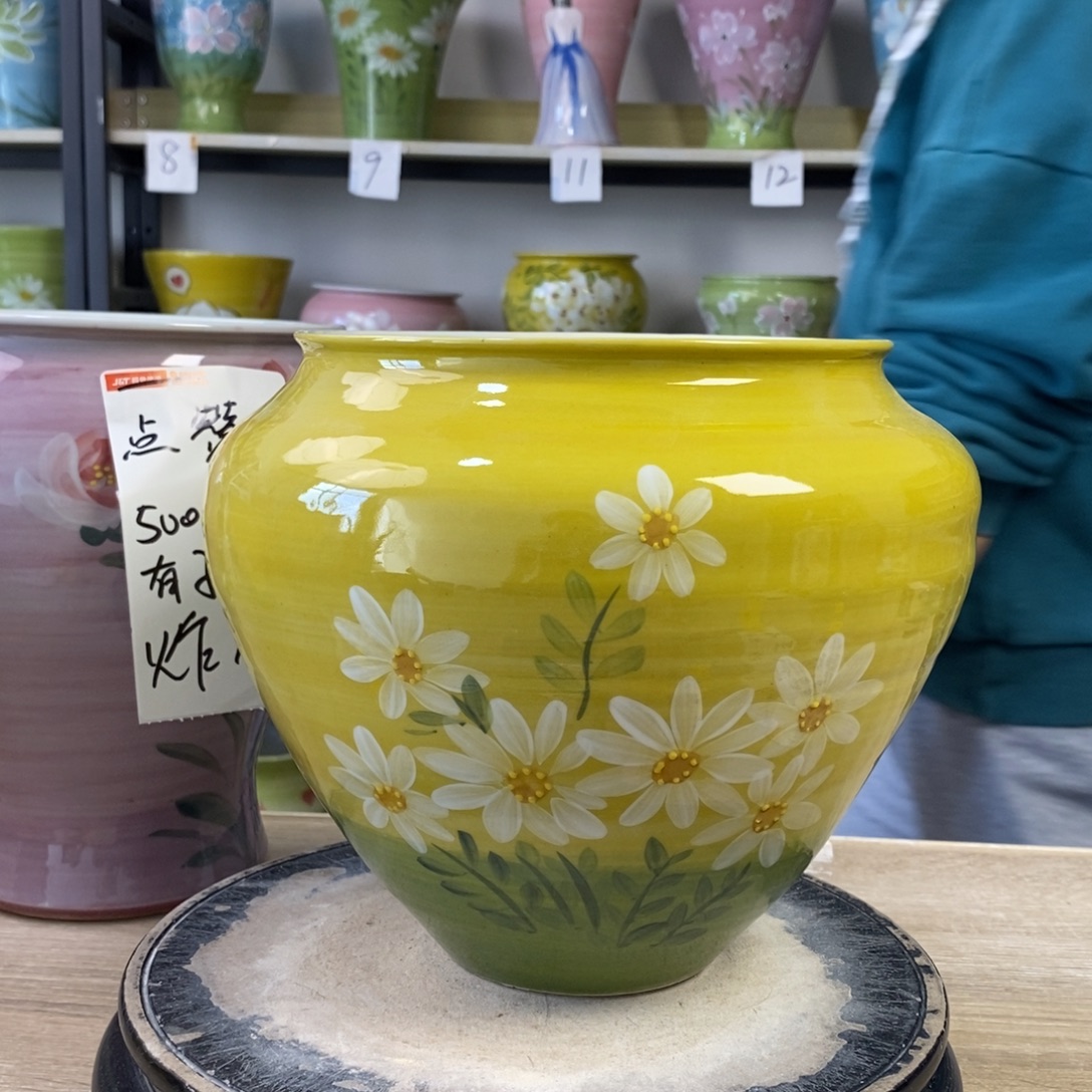 景德镇手工手绘陶瓷花盆