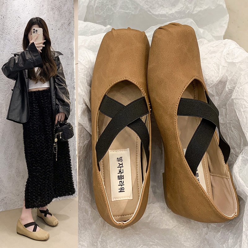 内增高玛丽珍鞋子女ins潮牌百搭2025今年流行芭蕾鞋轻奢防滑单鞋